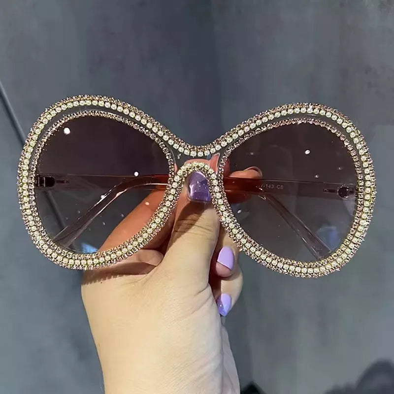Oversized Butterfly Rhinestone Sunglasses