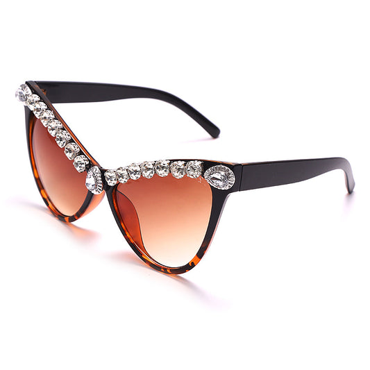 Oversized Rhinestone Cat Eye Sunglasses