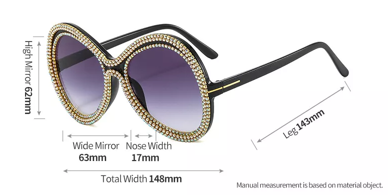 Oversized Butterfly Rhinestone Sunglasses
