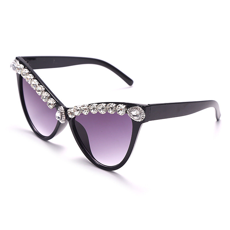 Oversized Rhinestone Cat Eye Sunglasses